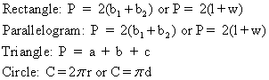 perimeter formulas