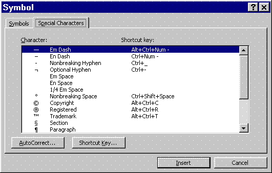 Word Symbols Chart