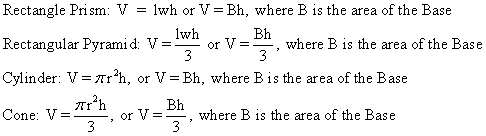 volume formulas